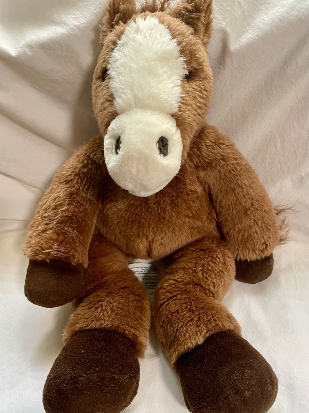 VTG Build-A-Bear Brown Floppy Horse Plush White Blaze